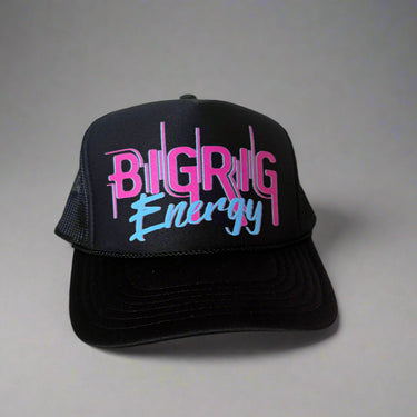 Big Rig Energy Black Trucker Hat Front