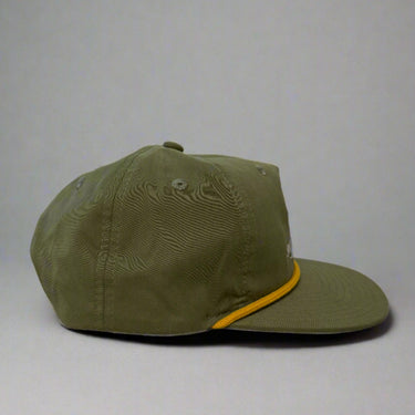 Green hat with gold rope Mallard Smoke & Steel Outdoor hat right view