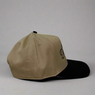 Khaki and black cap with 'Armed & Dangerous' text right view