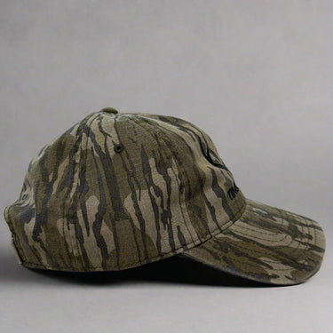 Mossy Oak Bottomland Camouflage cap with 'Timber & Tines' right view