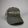 Olive & Khaki cap with Smoke & Steel Outdoors 