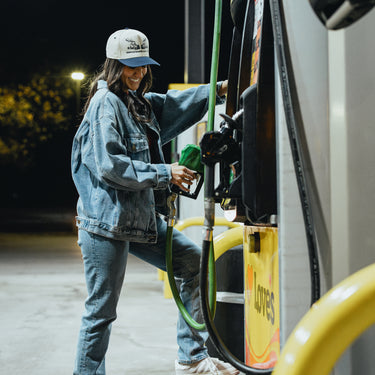 Steel Blues Trucker Hat Diesel Pump Model