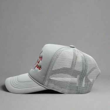 With love from the left lane trucker hat left side view 