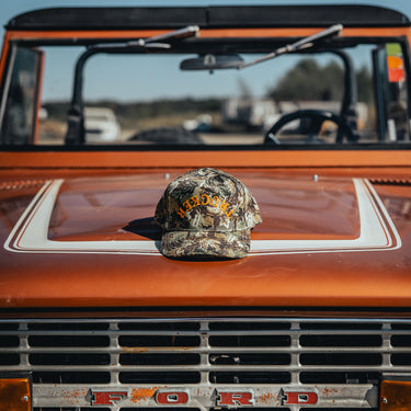 modern trucker hat on bronco