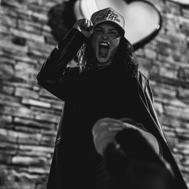 with love from the left lane hat black & white model